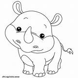 Mignon Rhinoceros Colorier Rhino Impressionnant Outline Rihno sketch template