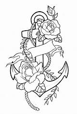 Tattoo Anchor Stencils Designs Tattoos Flower Pages Coloring Drawing Adult Drawings Tatuagem Colouring Outline Body Sketches Cool Scketch Save Small sketch template