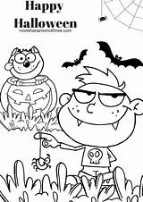 Coloring Halloween Pages Happy Printable Popular sketch template