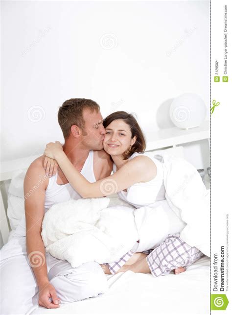 Affectionate Man Kissing His Wife Stock Image Image