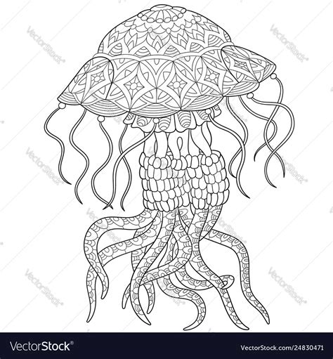 coloring pages  adults jellyfish coloring  drawing