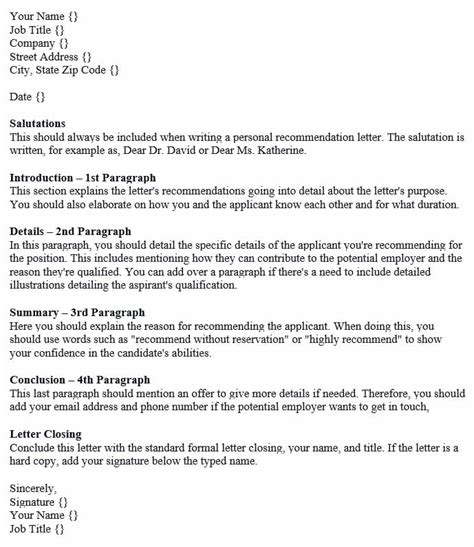 recommendation letter   promotion  template