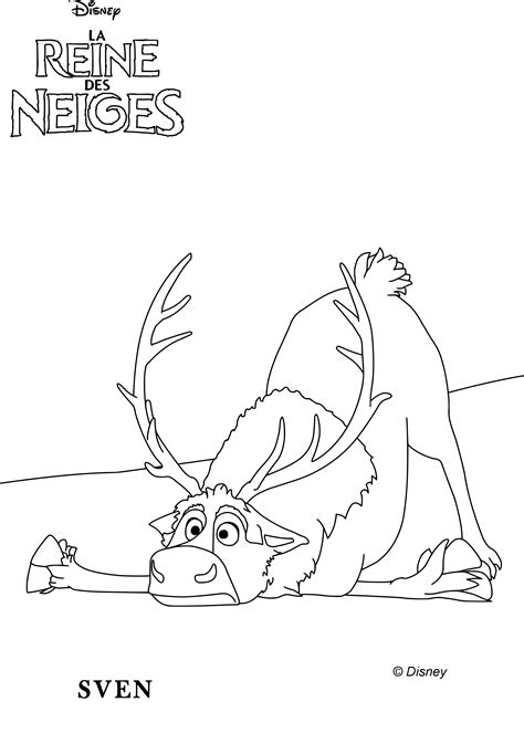 frozen coloring page sven