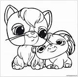 Puppy Pages Cat Coloring Cute Color Online sketch template