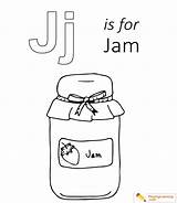 Jam Coloring Colouring Pages Printable Uppercase Lowercase Letter Through Template Sketch Kids sketch template