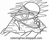 Egyptian Coloring Egypt Drawing Pages Eye Printable Horus Color Kids Pyramid Easy Cat Ancient Draw Teenagers Tutankhamun Giza Cartoon Getdrawings sketch template