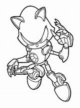 Coloring Metal Sonic Designlooter Hedgehog Birthdays Metals sketch template