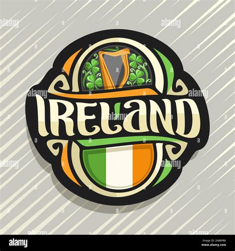 vector logo  ireland country fridge magnet  irish flag