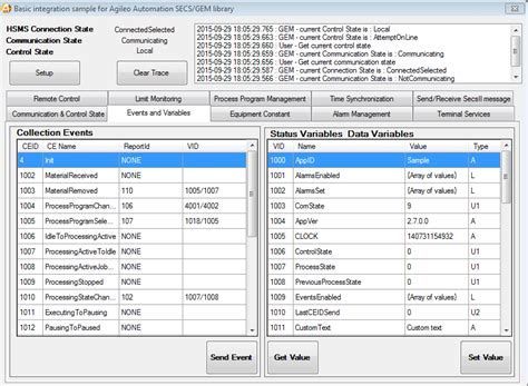 secsgem pv connectivity agileo automation