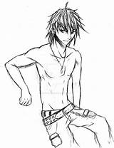 Anime Guy Boys Coloring Drawing Body Random Template Pages Basic Beast Sketch Deviantart Hair sketch template