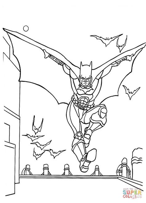 batman flying  bats coloring page  printable coloring pages