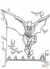 Batman Coloring Pages Flying Bats Printable Drawing sketch template