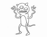 Monster Coloring Eyed Three Coloringcrew sketch template