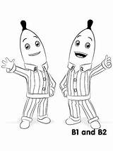 Bananas Pyjamas B2 B1 Abc Kids Hello Say Colour sketch template