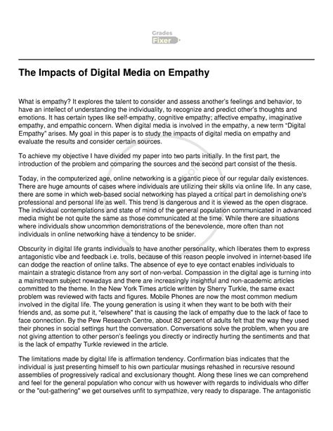 impacts  digital media  empathy    types
