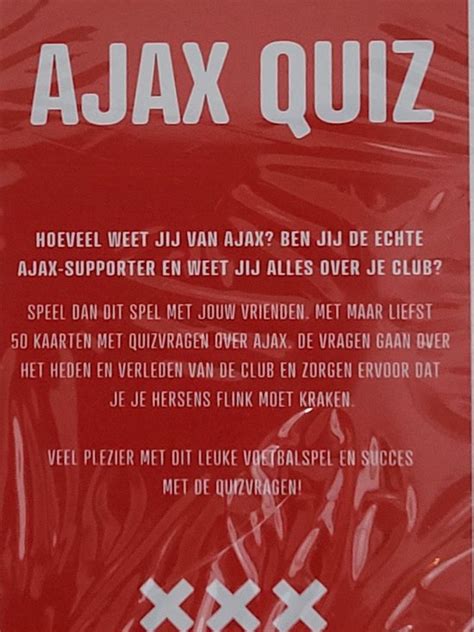 ajax quiz vragen hoeveel weet jij van ajax  kaarten met vragen  editie bolcom