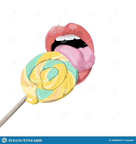 lips and lollipop vector illustration 25602181