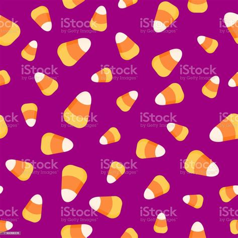 Halloween Candies Pattern Funny Vector Seamless Background With Candy