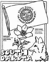 Coloring Pages Dakota South State Crayola Flag Symbols Washington States Rushmore Kentucky Carolina Mount Color Houston North California Arkansas Derby sketch template