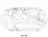 Labeled Seas Oceans Projection Robinson Longitude Latitude sketch template