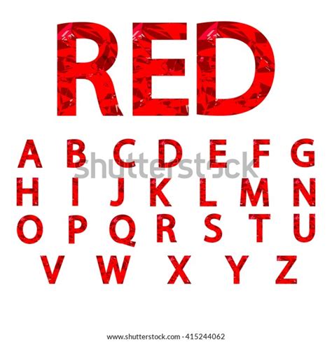 abstract red alphabet letters design font stock vector royalty