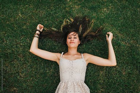 Teenage Girl Laying In Grass By Michelle Edmonds Teenage Armpit