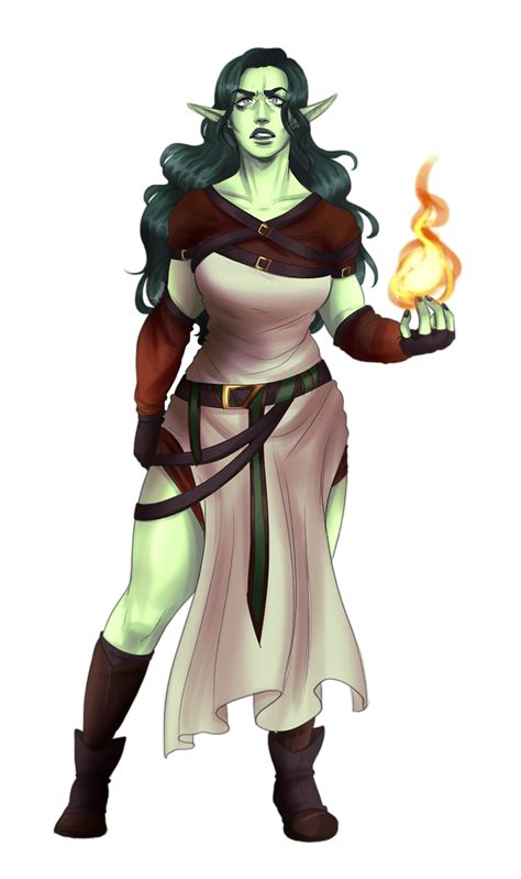 Female Half Orc Sorcerer Pathfinder Pfrpg Dnd Dandd 3 5 5th Ed D20