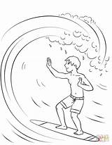 Surfing Coloring Boy Pages Surfer Surf Printable Drawing Supercoloring Boys Printables Template Choose Board Categories sketch template