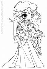 Princess Coloring Pages Elf Chibi Choose Board Anime Deviantart sketch template