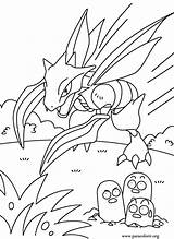 Dugtrio Scyther Coloring Pokemon Scaring Fun Pages sketch template