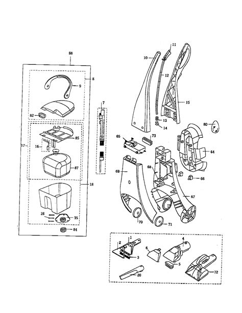 handle assembly diagram parts list  model  bissell parts wet carpet cleaner parts