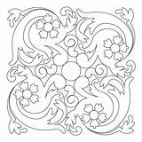 Amelia Swirl Block Flower sketch template