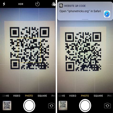 camera app enhanced  qr code scanning feature  ios