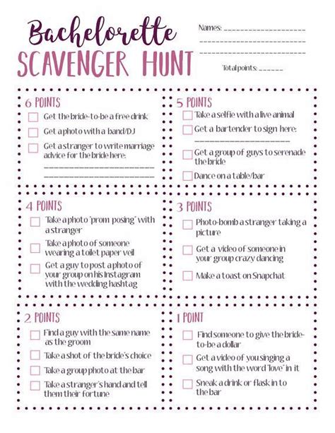 bachelorette scavenger hunt game bachelorette party game scavenger