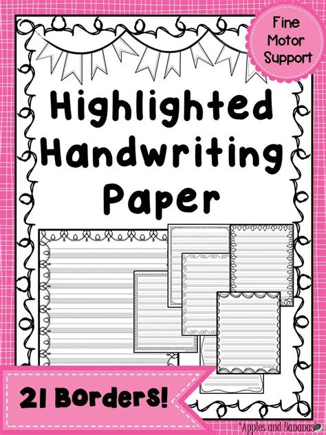 writing paper highlighted handwriting stationary writing lesson