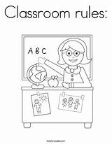 Coloring Classroom Rules Pages Twistynoodle Teacher Print Ll Template Sitting sketch template