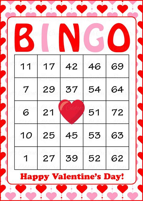 valentine bingo game printable collection  kids printable