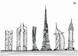 Dubai Sketch Burj Arab Drawing Sketches Al Building1 Buildings Pages Information Khalifa Paintingvalley Coloring Tower sketch template