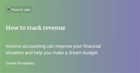 accounting income revenue track  finances   app moneon