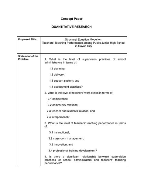 quantitative concept paper concept paper quantitative research