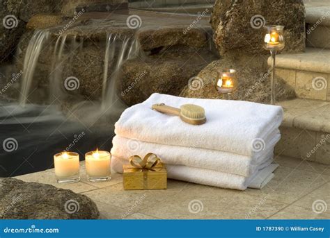 waterfall spa  stock photo image  massage  studio