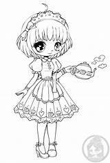 Yampuff Lineart Coloriage Dessin Colorier Artherapie Heure Thé Annabelle Stamps Jadedragonne sketch template