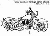 Harley Davidson Softail Classic Coloring Heritage Ultra Motorcycle Pages sketch template