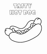 Hot Coloring Dog Pages Burger Bun Ketchup sketch template