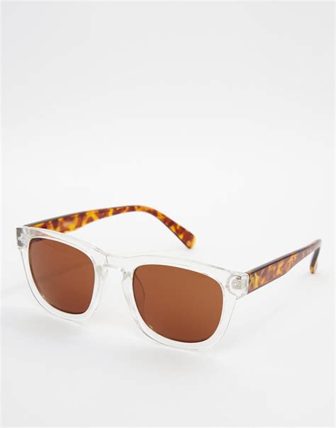 Asos Square Sunglasses With Clear Frame And Tortoiseshell