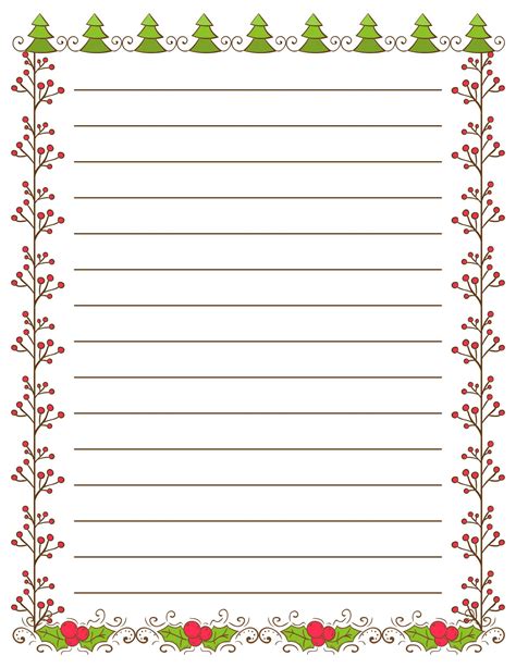 printable christmas writing paper stationery discover  beauty
