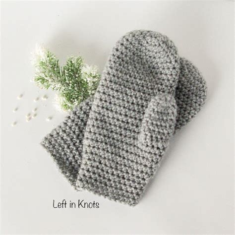 perfect fit mitten  crochet pattern  beginners left  knots