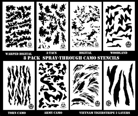 army duracoat camo stencils  pack acid tactical