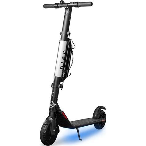 bird es  electric scooter dual battery  mile range  watt motor ground effect lights