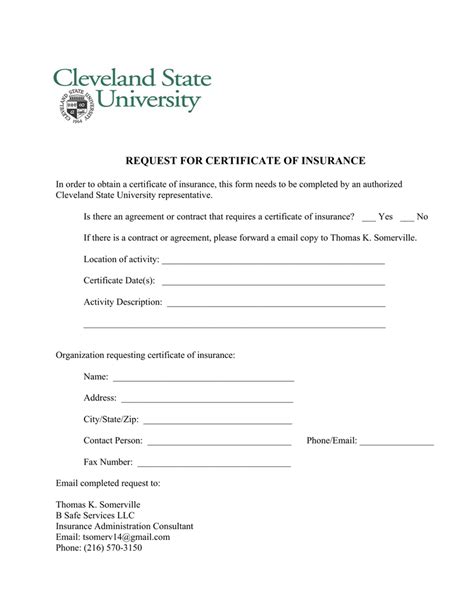 request  certificate  insurance